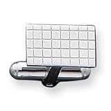Sterling Silver Rectangle Checkered Design Cuff Links