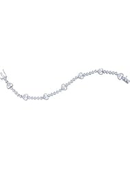 0.50ctw Heart Shape Round Diamond Link Bracelet