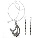 ShalinCraft Earring and Pendant Sets Sterling Silver With Gemstones Jewelry Hand Engraved Indian Style 51 Grams (pndts045)