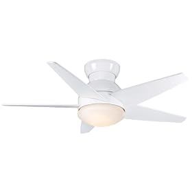 Casablanca C35G11H Isotope Snow White Flush Mount 44" Ceiling Fan with Light & Remote Control