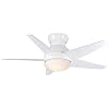 Casablanca C35G11H Isotope Snow White Flush Mount 44" Ceiling Fan with Light & Remote Control