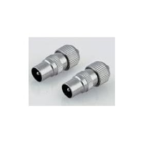 Pack of 10 Male TV Aerial Coax Plugs by electrosmart� - Nickel Plated with Solder Free Clamping Screw