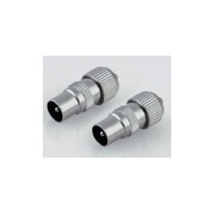 Pack of 10 Male TV Aerial Coax Plugs by electrosmart® - Nickel Plated with Solder Free Clamping Screw