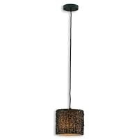 Uttermost 21832 Knotted Rattan Shade Mini Hanging Pendant Light, Espresso Finish