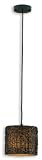 Uttermost 21832 Knotted Rattan Shade Mini Hanging Pendant Light, Espresso Finish