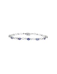 Tanzanite.com 14k White Gold Tanzanite and Diamond Bracelet 3.33 CT TW.