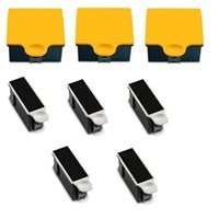 Compatible Kodak #10XL 8-Set Ink Cartridges: 5 Black & 3 Color