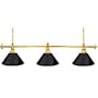 Premium 3 Shade Billiard Pool Table Lamp: Silver - Green
