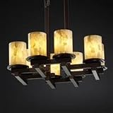 ALR-8770 - Justice Design - Dakota 8-Light Zig-Zag Chandelier - Alabaster Rocks!