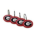 University of Georgia Bulldogs Shower Curtain Hooks - Set of 12 Rings