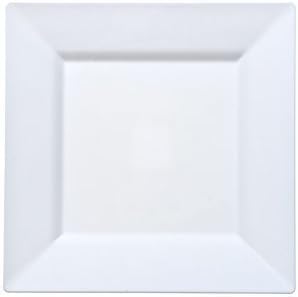 Square Plastic Plates, 6.5"-White 12 pack