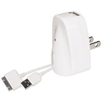 Sonnet Technologies USB Wall Charger with USB-to-Dock Cable for iPod (White)