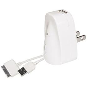 Sonnet Technologies USB Wall Charger with USB-to-Dock Cable for iPod (White)