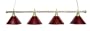 72" Brass Finish Pool Table Light Billiard Lamp W Metal Burgundy Shades