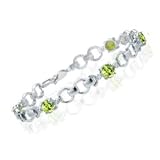 0.01 Ct Diamond & 2.50 Cts Peridot Bracelet in 14K White Gold