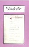 The secular Latin motet in the Renaissance