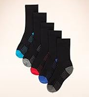 5 Pairs of Cotton Rich Dotted Ribbed Sports Socks