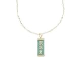 Search : Signature Jade Rectangle Symbol Pendant 18KT GOLD OVER STERLING