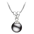PearlsOnly Sally Black 9-10mm AA Freshwater Sterling Silver Pearl Pendant