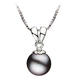 PearlsOnly Sally Black 9-10mm AA Freshwater Sterling Silver Pearl Pendant by PearlsOnly
