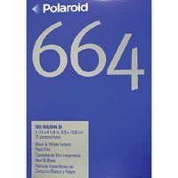 Polaroid 664 Polapan Pro 100 3.25 x 4.25 Instant Black & White Print Pack Film (ISO-100) - 10 Exposure Pack