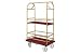 Bellman Condo Cart 40x25 Satin Brass Burgundy Carpet, 4 Pneumatic Wheels