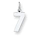 Sterling Silver Small Polished Number 7 with 20 inch Sterling Silver Chain