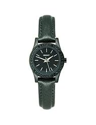 DKNY Glitzy Black Leather Strap Womens watch #NY8697