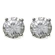White Gold Rhodium Bonded .925 Sterling Silver 7mm Round Cut Stud Earrings 3.0 ct Total in Silvertone