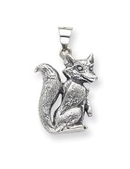Sterling Silver Antiqued Fox Charm QC4109"