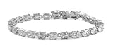 Silver Bracelet with CZ - Length: 7.5 inches