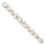 8.25in Gold-plated Two Strand Glass Pearl Bracelet