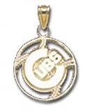 Chicago Cubs Solid 14K Gold Pierced Baseball Pendant