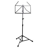 Black folding Sheet Music Stand With Height and Angle Adjustment
