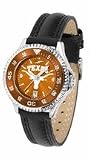 Texas Longhorns Competitor Ladies AnoChrome Watch with Leather Band and Colored Bezel