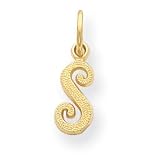 14k Initial S Charm