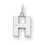 14K White Gold Diamond-Cut Initial 