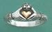 Sterling Silver Claddagh Ring with 14K Gold Heart, 9mm wide