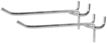 100-pack 1/8" thick, 4" Metal Peg Board Shelving Hooks, Fits 1/8" Board