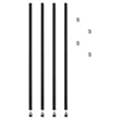 ALERA Stackable Posts For Wire Shelving, 36"h, Black, 4 Pack