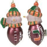 Miami Hurricanes NCAA All-Star Light-Up Acrylic Snowman Ornament (3")