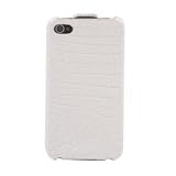Crocodile Grain PU Leather iPhone 4 Case with Front Cover