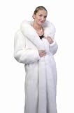 White Mink Full Length Coat - White Fox Trimmed