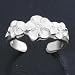 Sterling Silver Fashion Toe Ring - Plumerias with Center Embedded Clear CZ - 3mm Band Width