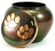 Handcrafted Odyssey Pet Urn with a Beautiful Raku and Copper Finish Includes Free Liberty Microfiber Cleaning Cloth