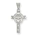 14k White Gold Claddagh Cross Pendant