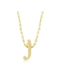Golden Initial J Pendant Necklace