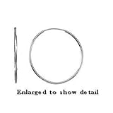 14K White Gold Endless Hoop Earrings 10mm