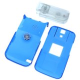 PCMICROSTORE Brand Sanyo Katana DLX Translucent Blue Snap-On Crystal Case with Removable Belt Clip (Compatible with Katanta DLX Only)