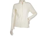 IMAGE OF Denim and Co Mockneck Zip Front Cable Knit Jacket (Small 6 8, Natural)